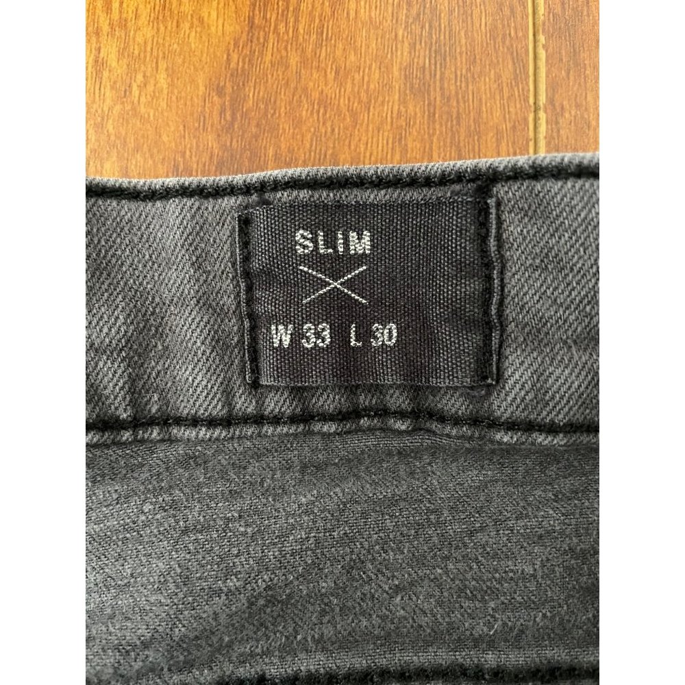 RING OF FIRE SLIM Distressed Destructed Pants Men Gray Size W33 L30 - Picture 8 of 12